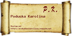 Poduska Karolina névjegykártya